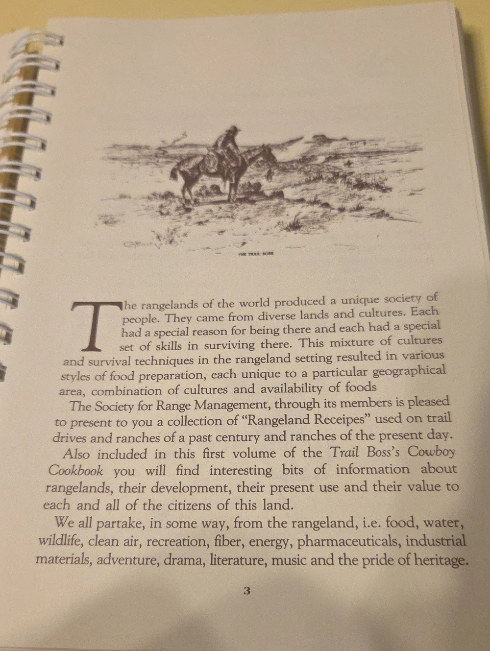 1985 Trail Boss's Cowboy Cookbook SRM Society for Range Management